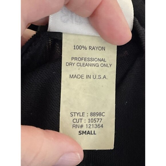 Vintage Y2K Vocal Womens Small Black Duster Cardigan Long Sleeve Rhinestone - Picture 6 of 7